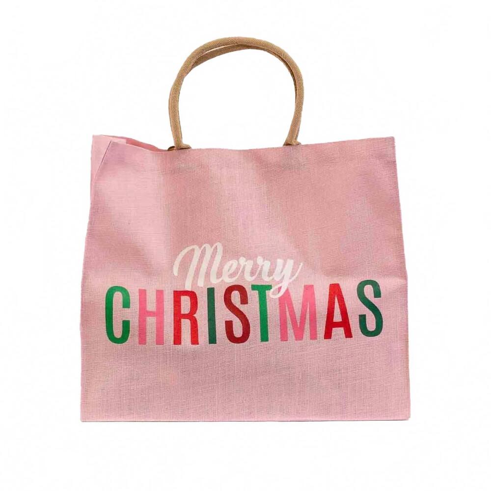 NEW THE ROYAL STANDARD merry christmas candy carryall tote in pink